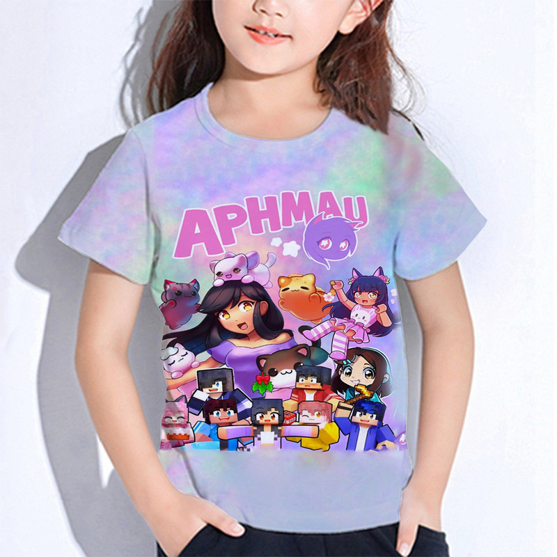 Summer Clothing Baby Boy - Aphmau kaus kucing anak laki-laki perempuan,