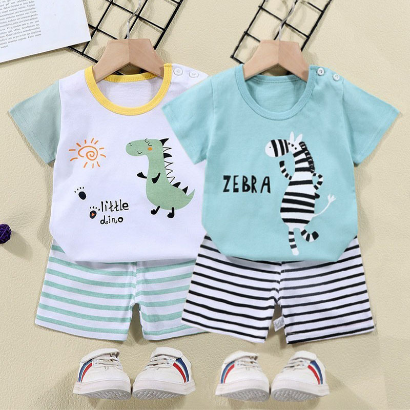 Summer Clothing Baby - Kaus Katun + Celana Pendek Set