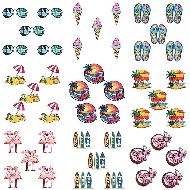 Summer Clothing Pictures - 10 Buah Tambalan Bordir Gelombang Pantai