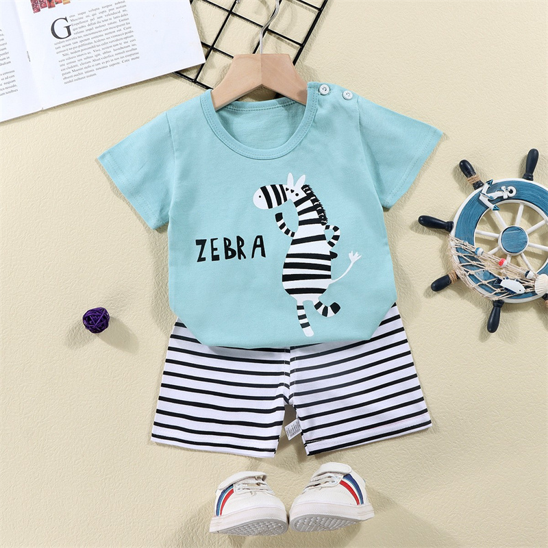 Kaus Katun + Celana Pendek Set - Summer Clothing Baby ulasan dan harga