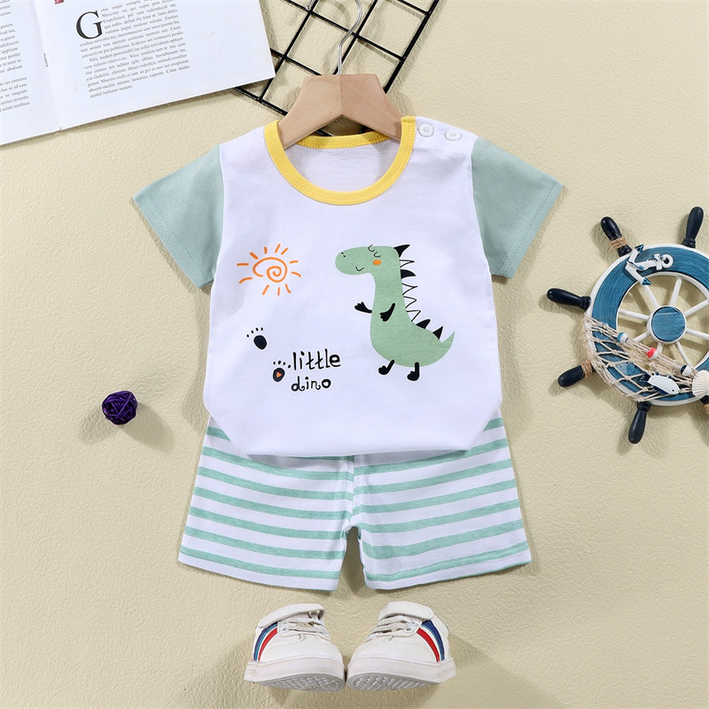 Kaus Katun + Celana Pendek Set - Summer Clothing Baby ulasan dan harga