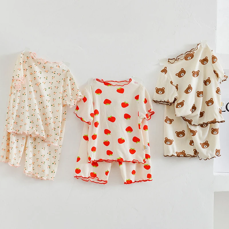 Set Piyama Kasual Kartun Katun - Summer Clothing Baby Boy ulasan dan harga