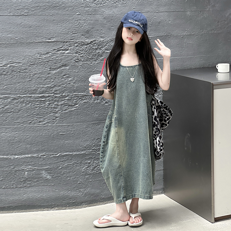 Gaun Denim Tanpa Lengan Kualit - Summer Clothing Girl ulasan dan harga