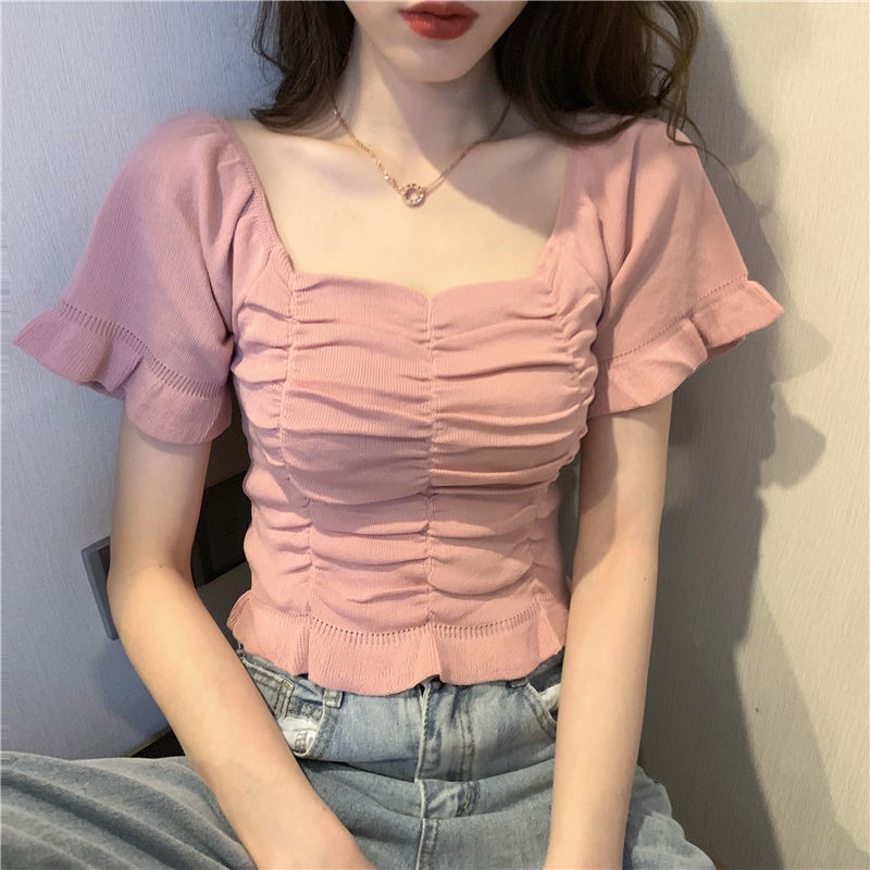 Blus Rajut Wanita Model Ruffle - Summer Youth Clothing ulasan dan harga