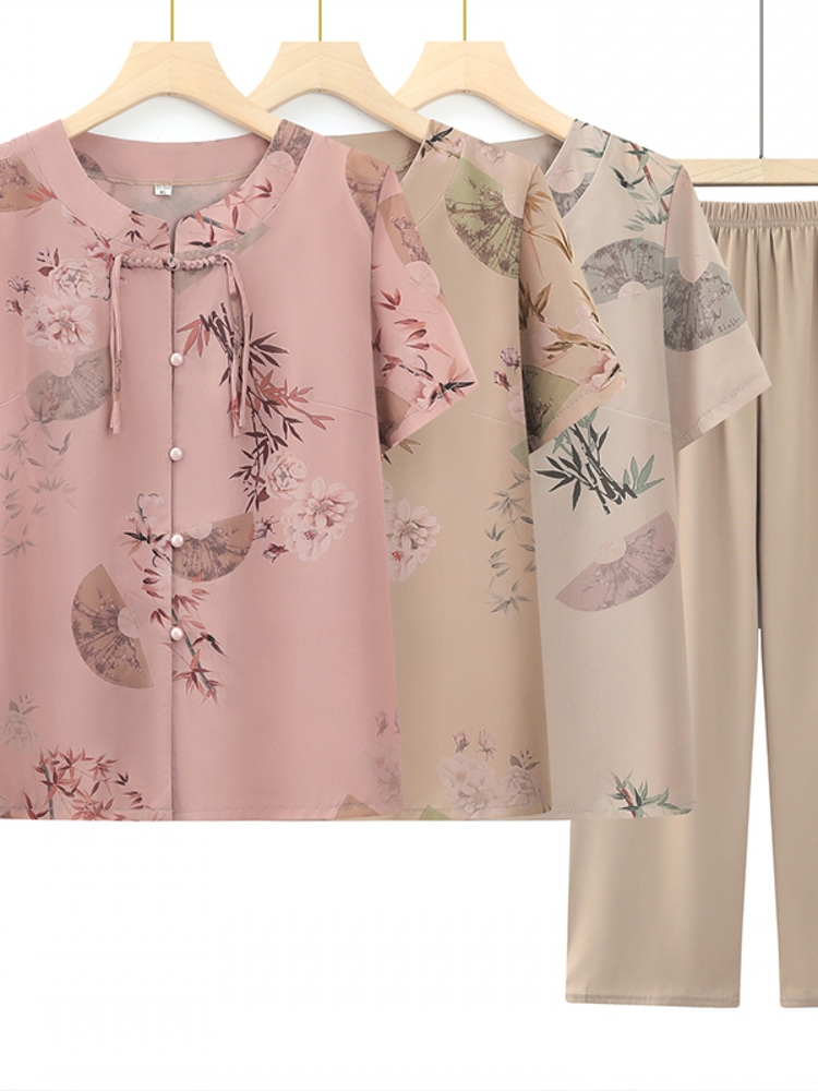 Set Dua Potong Lengan Pendek M - Summer Clothing For Women Over 60 ulasan dan harga